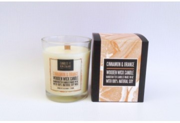 Cinnamon & Orange Wooden Wick Soy Candle with Box
